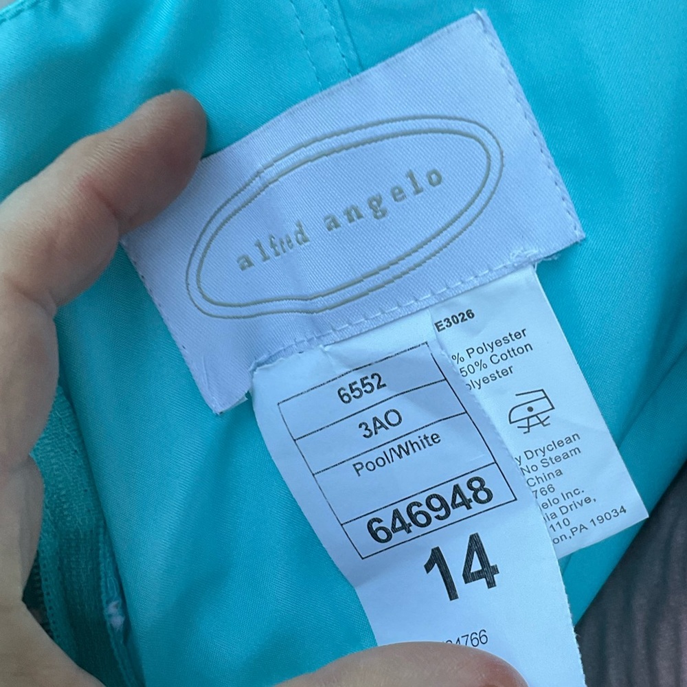 Alfred Angelo teal green strapless NWT prom dress 14 - Picture 14 of 15